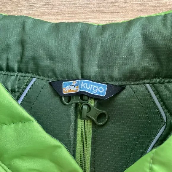Kurgo Dog Jacket Vest XL Green Reversible Quilted Winter Coat Water Resistant - Picture 7 of 8
